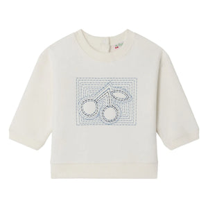 Bonpoint - Sudadera Gena Guinda de Algodón Orgánico Bebé | Crudo