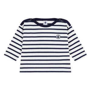Petit Bateau - Camiseta Bebé Marinera | Blanco