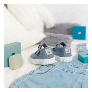 Victoria - Sandalias deportivas de lona con velcro | Azul