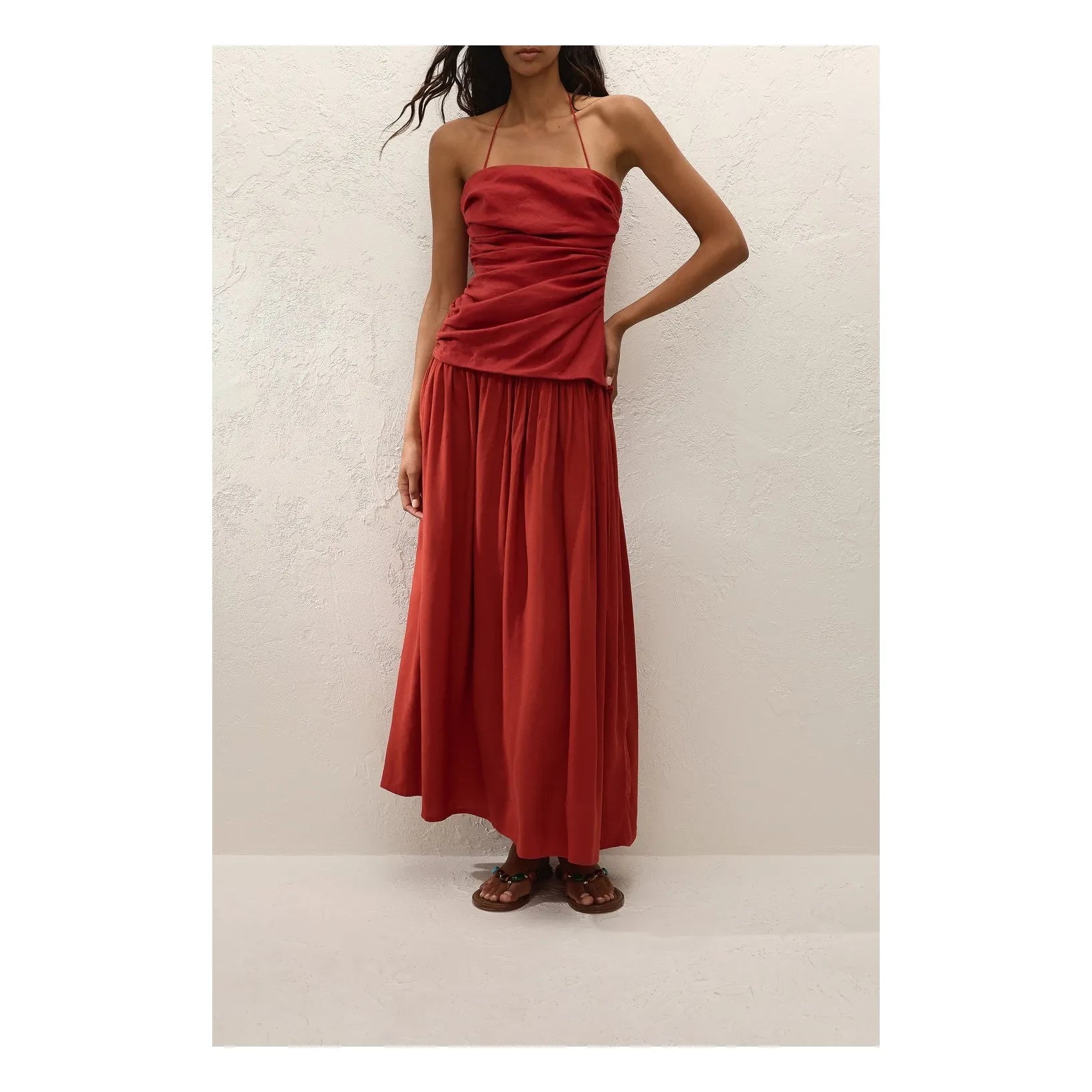 Faithfull the Brand - Vestido Maxi de Algodón Notte | Terracota