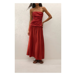 Faithfull the Brand - Vestido Maxi de Algodón Notte | Terracota