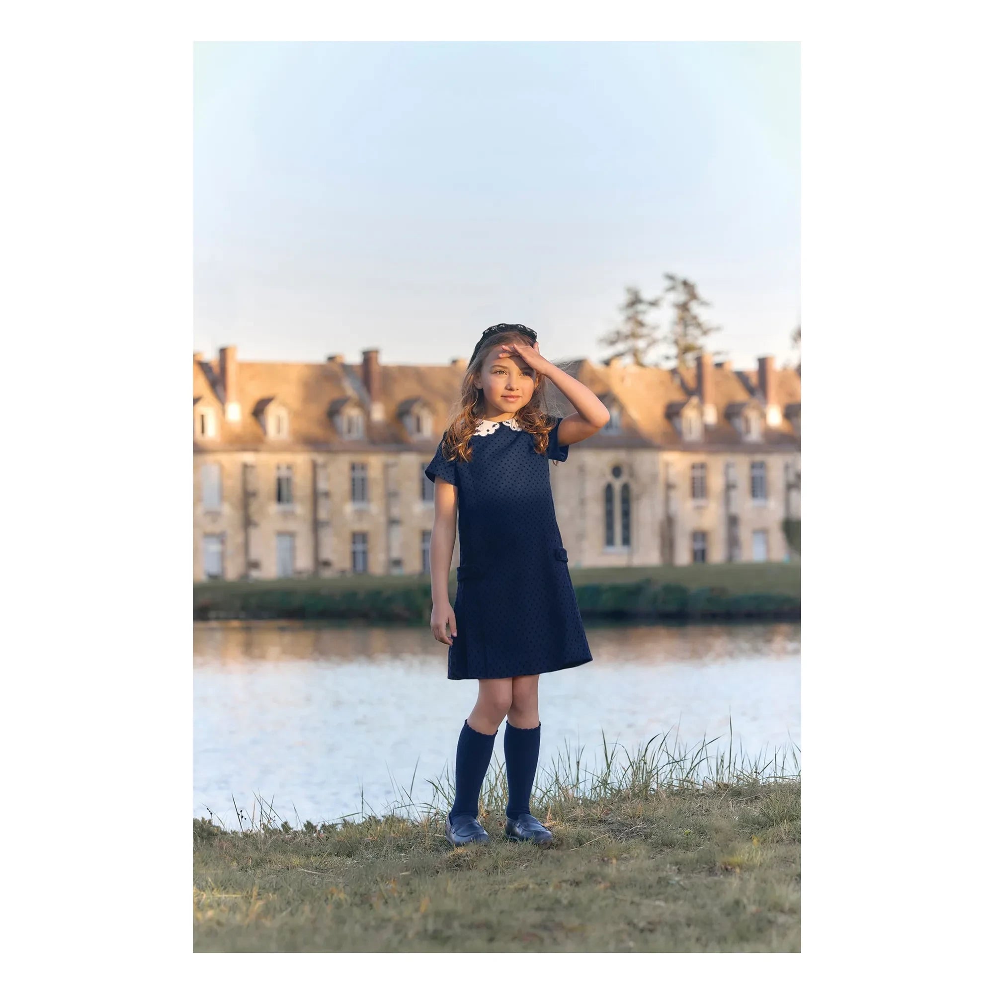Tartine et Chocolat - Vestido con cuello Claudine | Azul marino