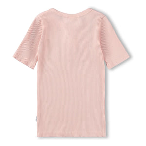 Molo - Camiseta de canalé con botones Rosey | Rosa claro
