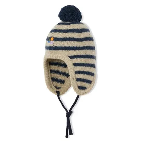 Arsène et Les Pipelettes - Gorro de lana a rayas | Azul marino