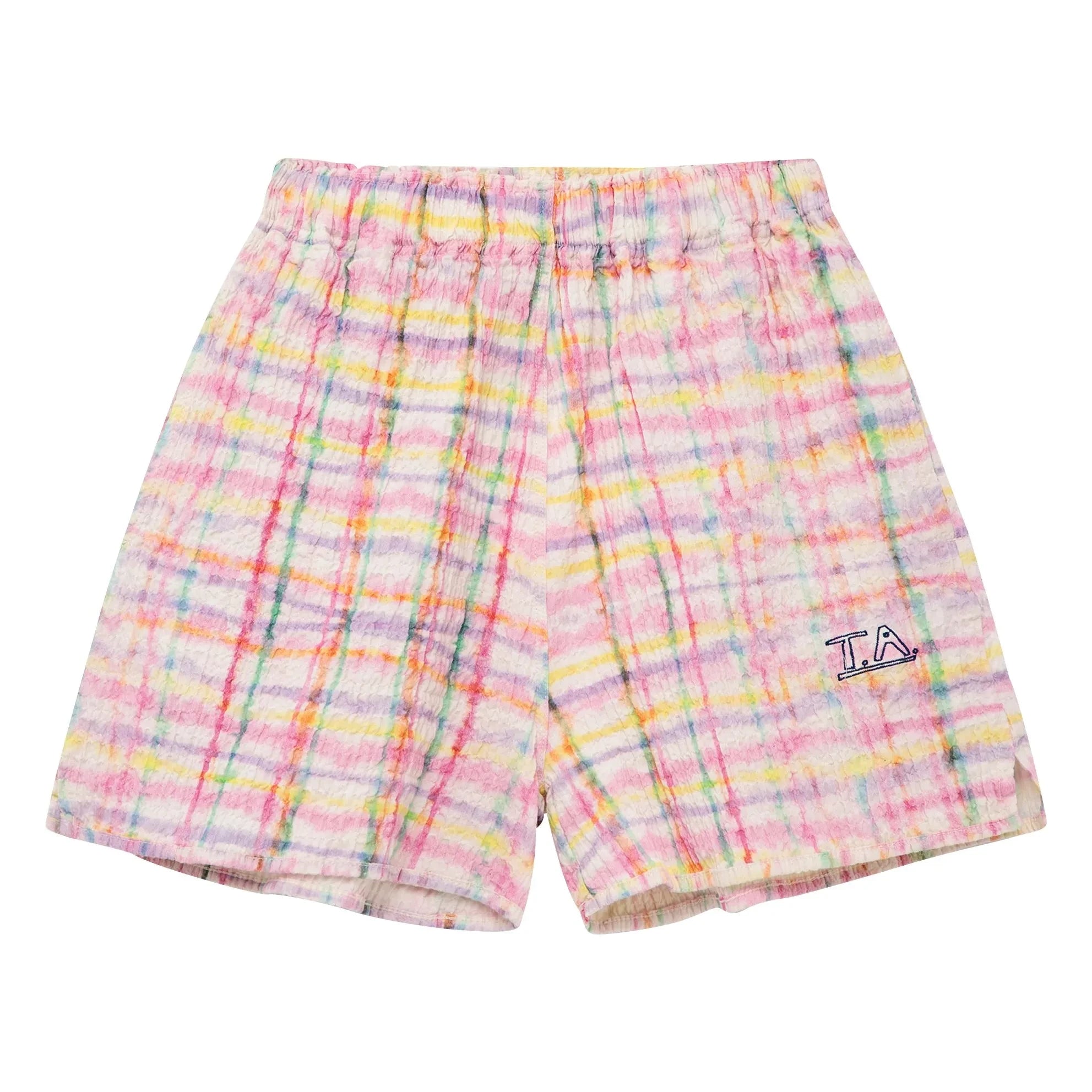 True Artist - Pantalón corto a cuadros con textura | Morado