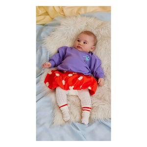 Mini Rodini - Falda Globo Corazones Algodón Orgánico | Rojo
