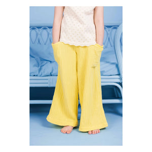 Bonton - Pantalón de Gasa de Algodón con Bolsillos Lauren | Amarillo