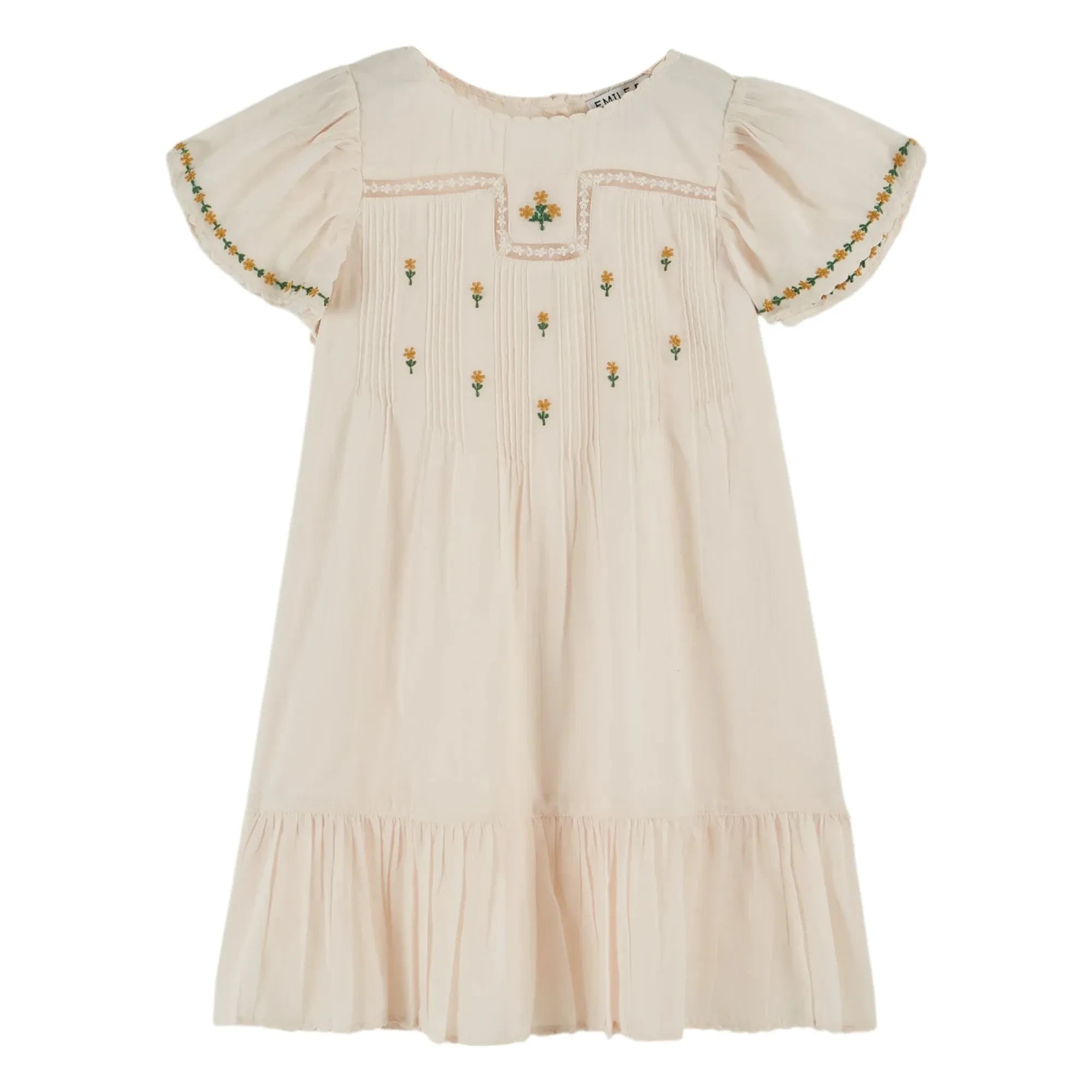 Emile et Ida - Vestido con bordado floral | Crema