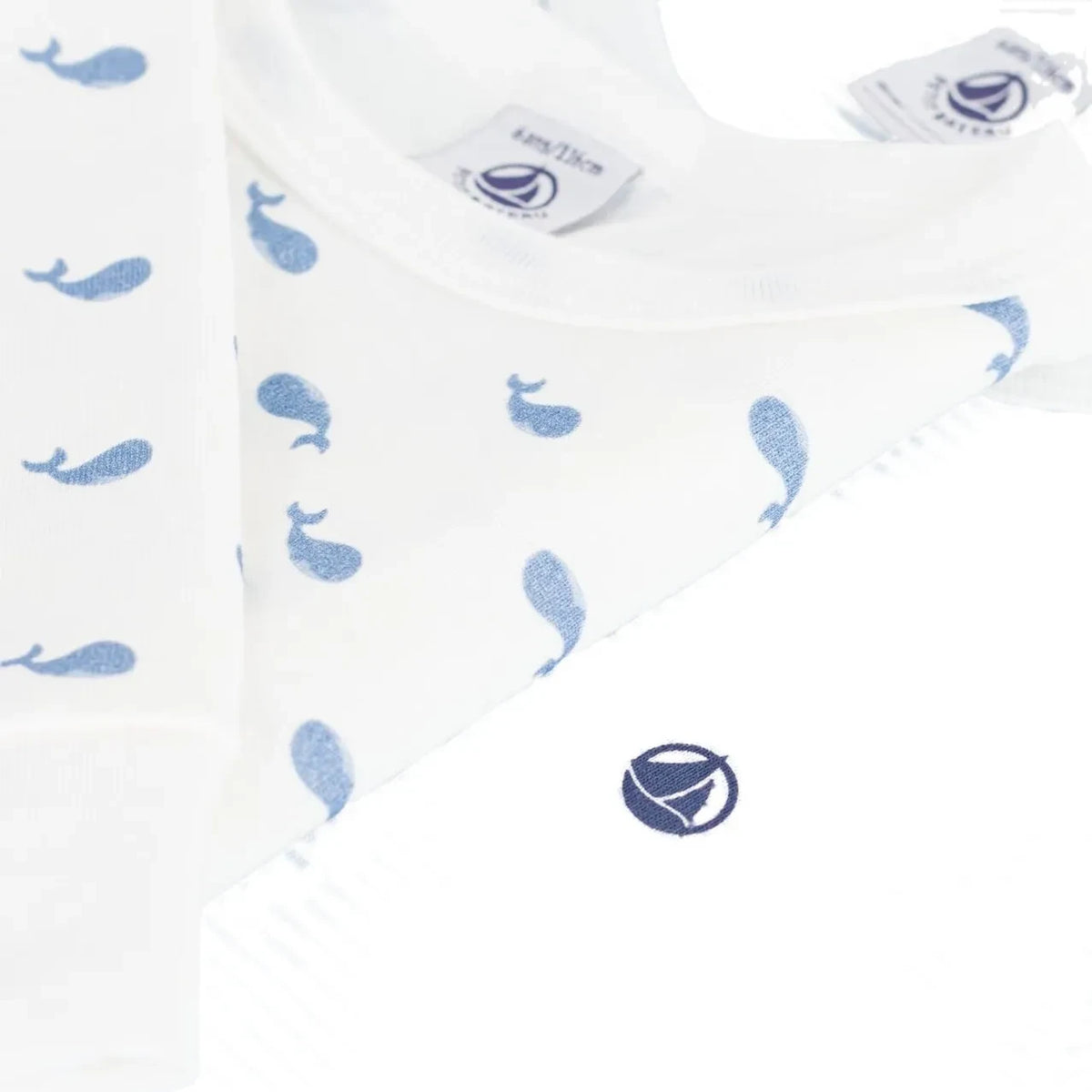 Petit Bateau - Set de 2 pijamas de ballena | Azul