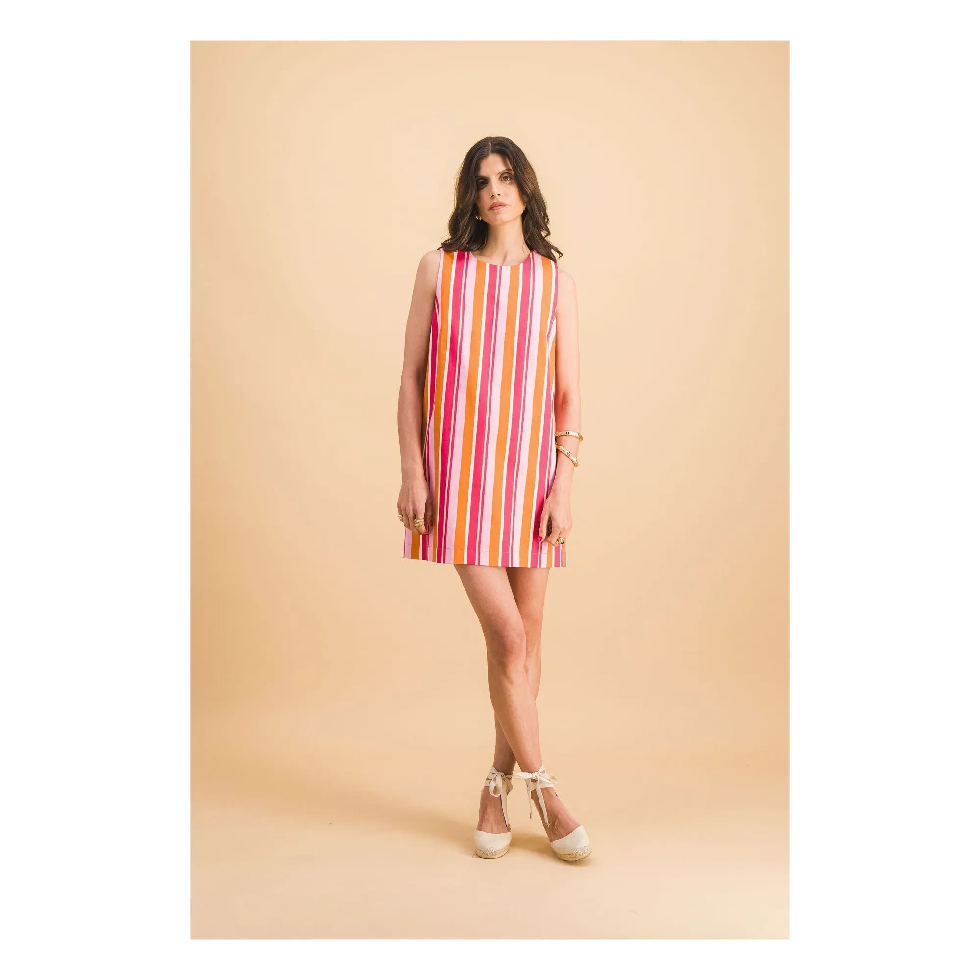 Elise Chalmin - Vestido de rayas de algodón Jane | Rojo