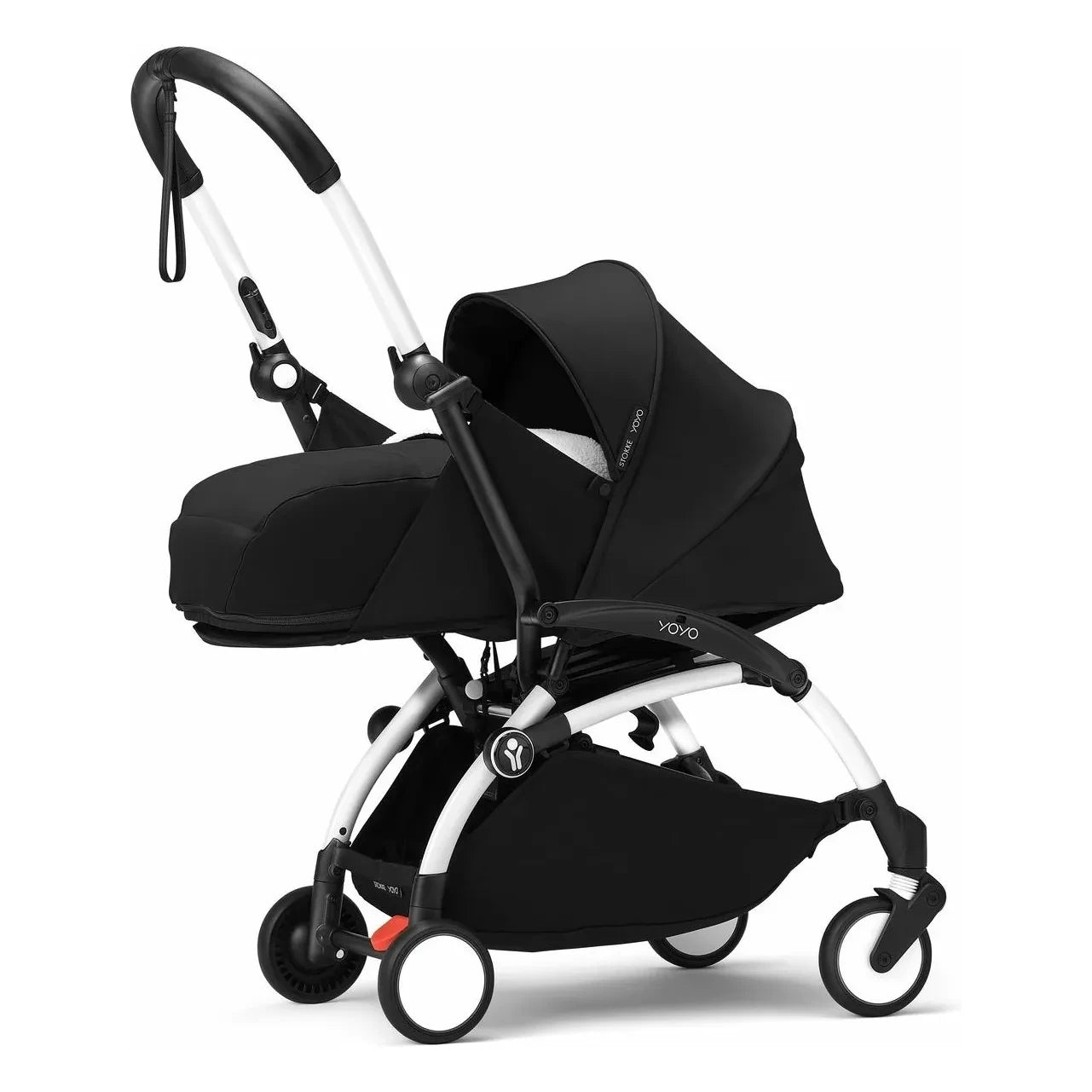 Stokke® - Cochecito de bebé YOYO³ completo 0+ y 6+ chasis blanco | Negro