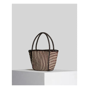 Vipera - Bolso de piel a rayas color rubí | Marfil