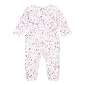 Petit Bateau - Pijama de terciopelo con flores | Blanco