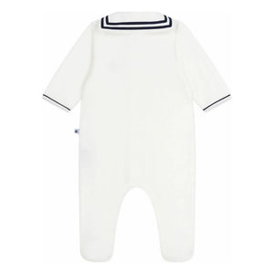 Petit Bateau - Pijama tipo camisón con cuello vareuse | Blanco