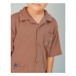 Gingersnaps - Tommy Toucan Gaufrée Camisa | Marrón