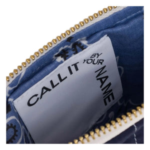 Call it by your name - Mini Corazón Acolchado con Bolsillo con Cremallera | Azul marino