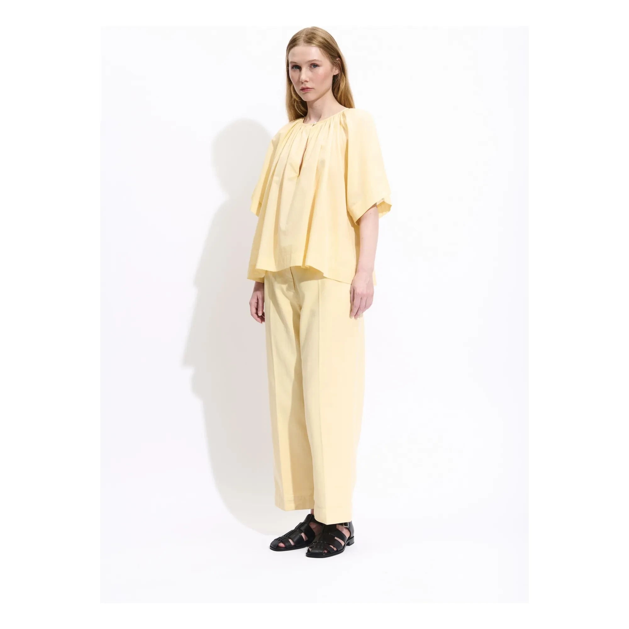 BELLEPIECE - Camisa de algodón Carmela | Amarillo