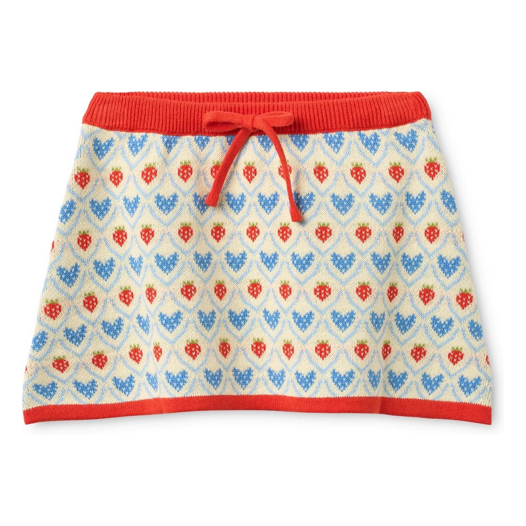Flöss - Léa Corazones Falda de Punto | Rojo