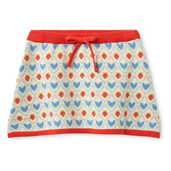 Flöss - Léa Corazones Falda de Punto | Rojo