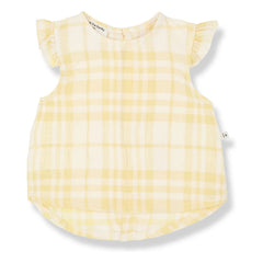 1+ en la familia - Blusa de lino a cuadros Ferrosa | Amarillo
