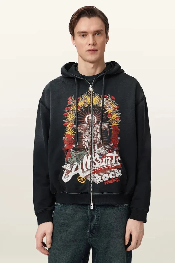 Sudadera con capucha de algodón para hombre AllSaints ROQUE