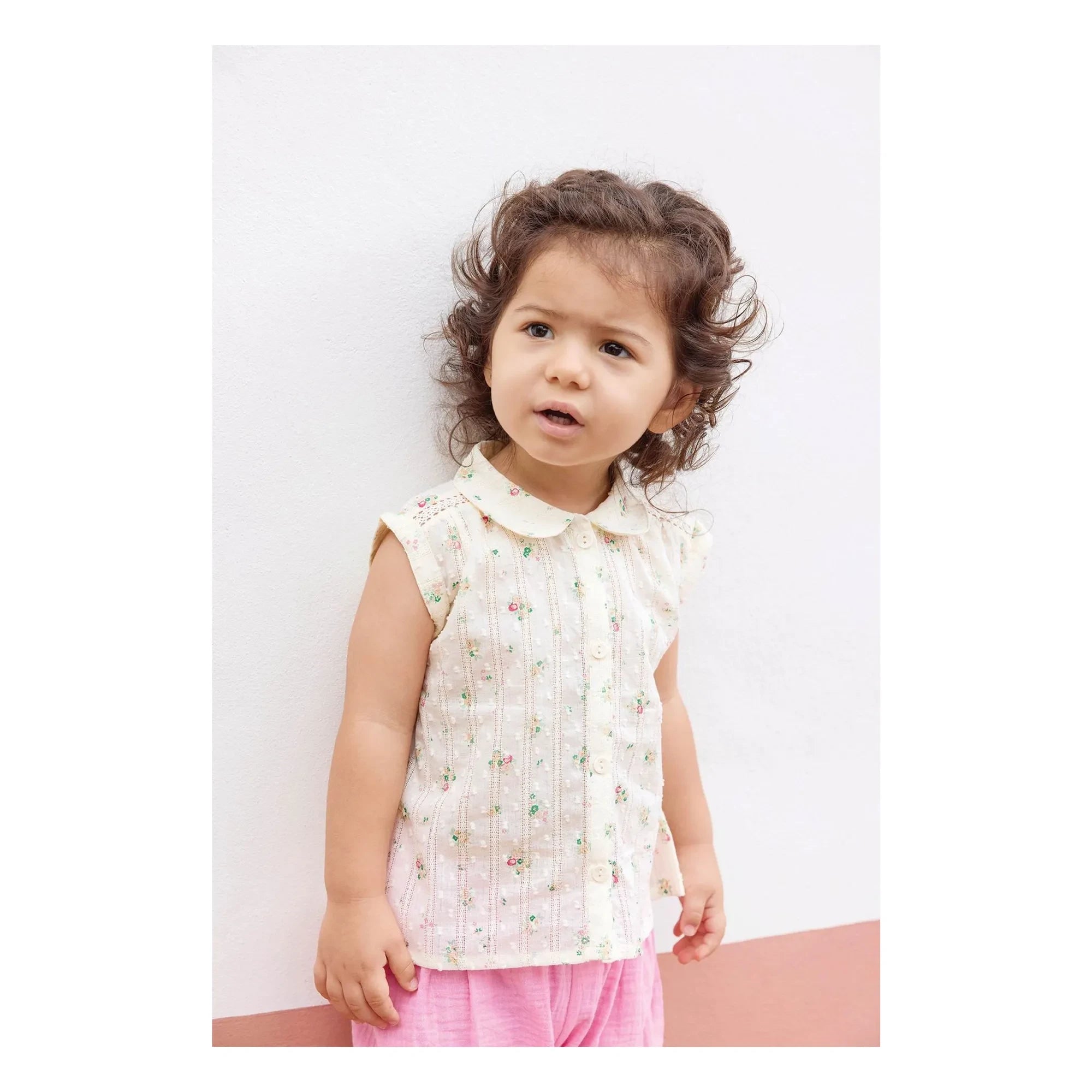 Bonton - Camisa con cuello Claudine Lorelei Bouquets | Crudo