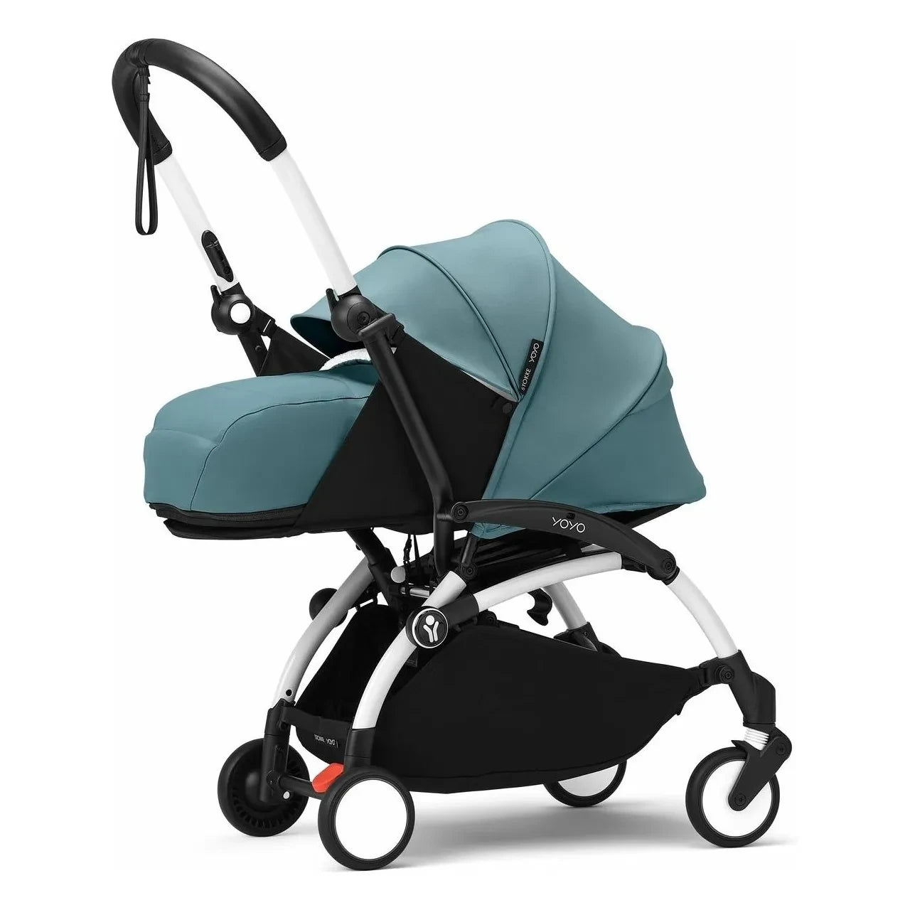 Stokke® - Cochecito YOYO³ completo 0+ y 6+ Chasis blanco | Aqua