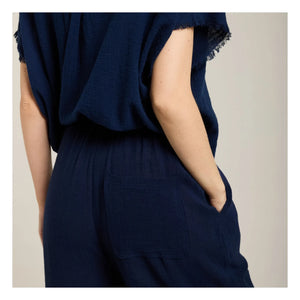 Maison Saint Julien - Camisa Corinto Gasa de algodón | Azul marino