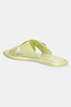Tory Burch T Lock Cross Band Slide Sandalia de piel