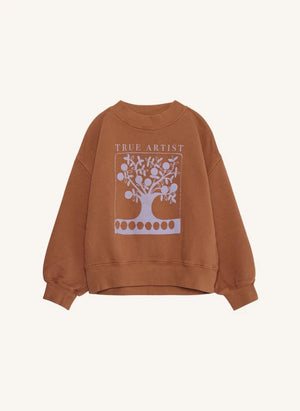 True Artist - Ex Libris organik pamuklu sweatshirt | Kahverengi