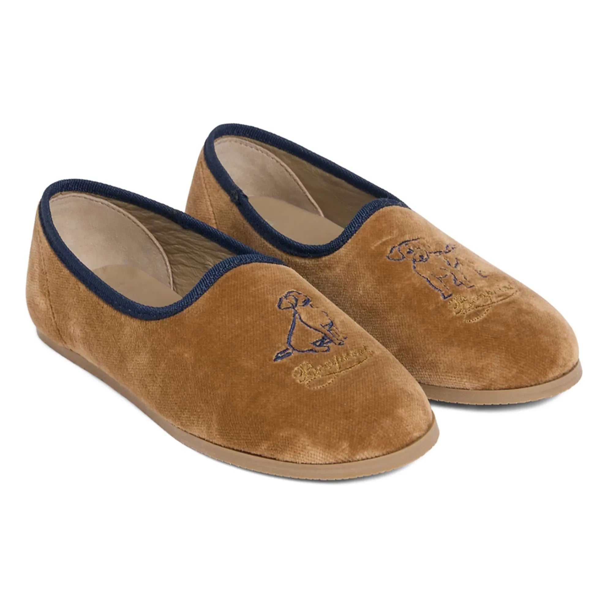 Bonpoint - Pantuflas de terciopelo Gib | Beige