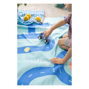 Toalla de playa de microfibra Quut - Circuit | Azul