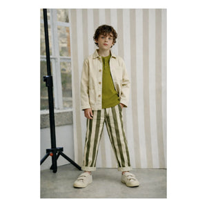 Lililotte - Paul Maxi Pantalón Twill de Algodón Orgánico a Rayas | Crudo