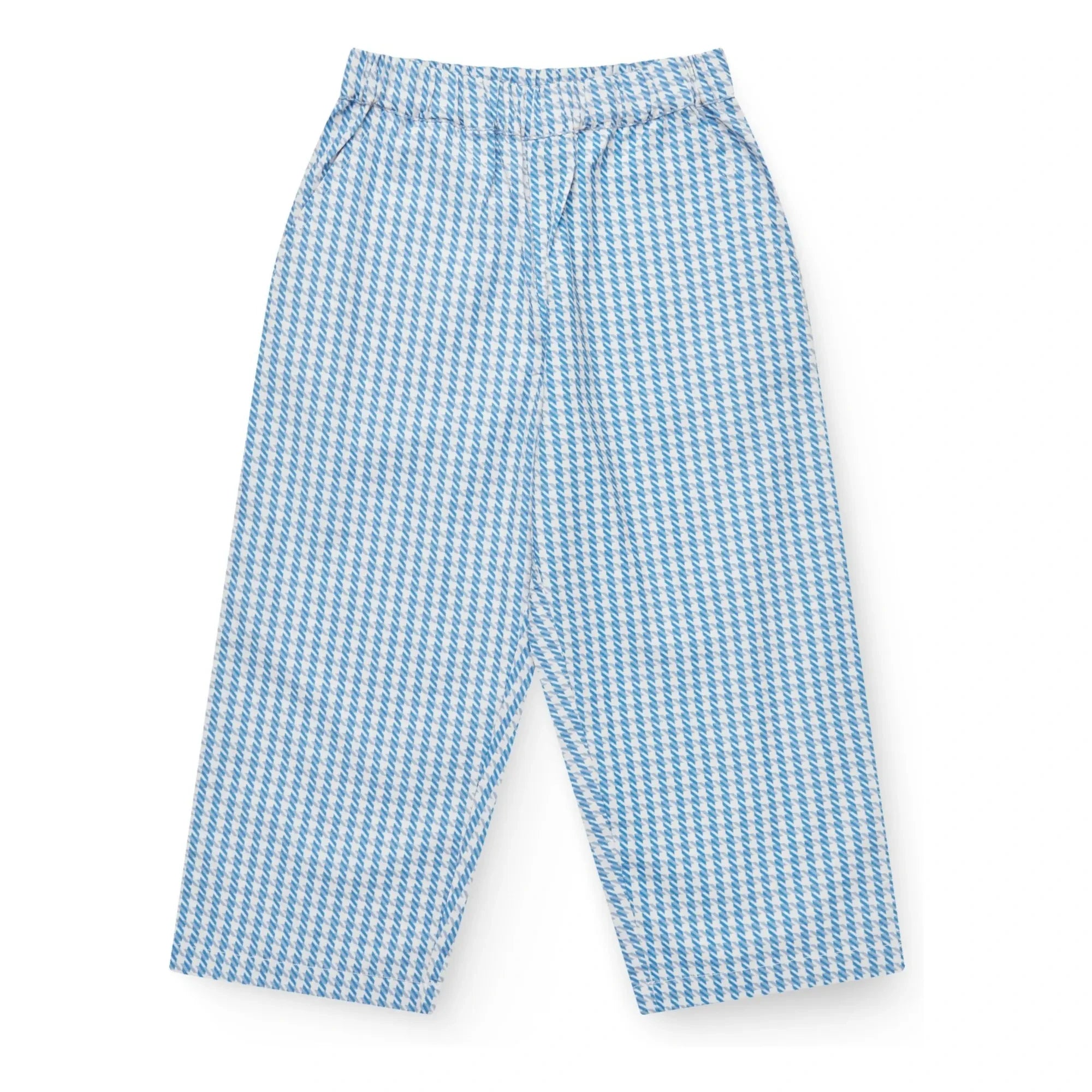 Copenhagen Colors - Pantalones de algodón orgánico con estampado de pata de gallo | Azul