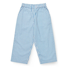 Copenhagen Colors - Pantalones de algodón orgánico con estampado de pata de gallo | Azul