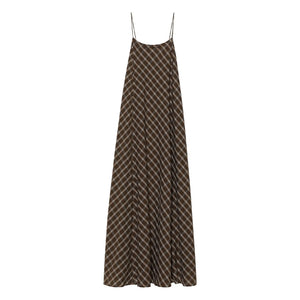 Pomandère - Vestido de cuadros de algodón | Chocolate