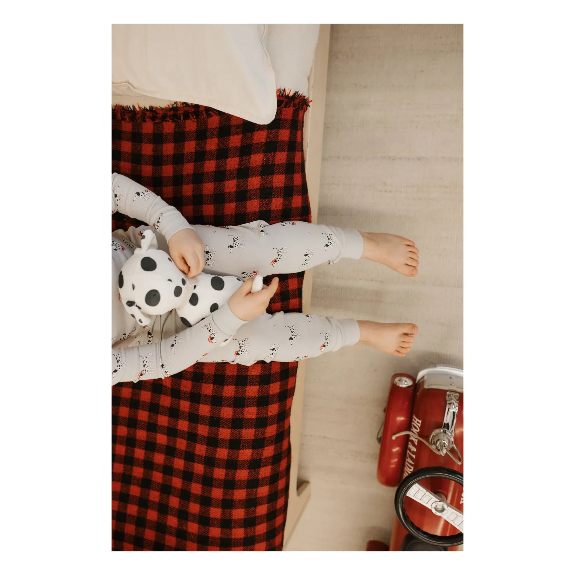 Pijama de algodón orgánico Petit Lem - Dálmatas | Gris