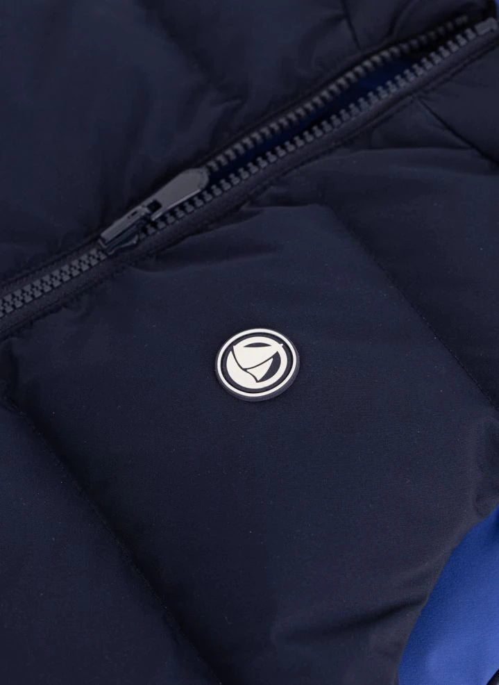Petit Bateau - Chaleco acolchado sin mangas de corte recto | Azul