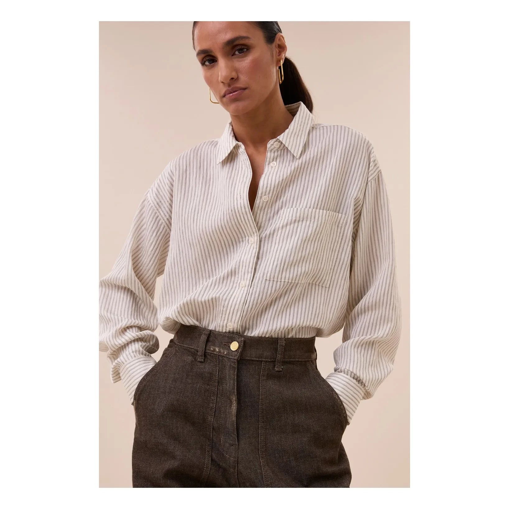 By Bar - Camisa de rayas de secundaria | Crudo