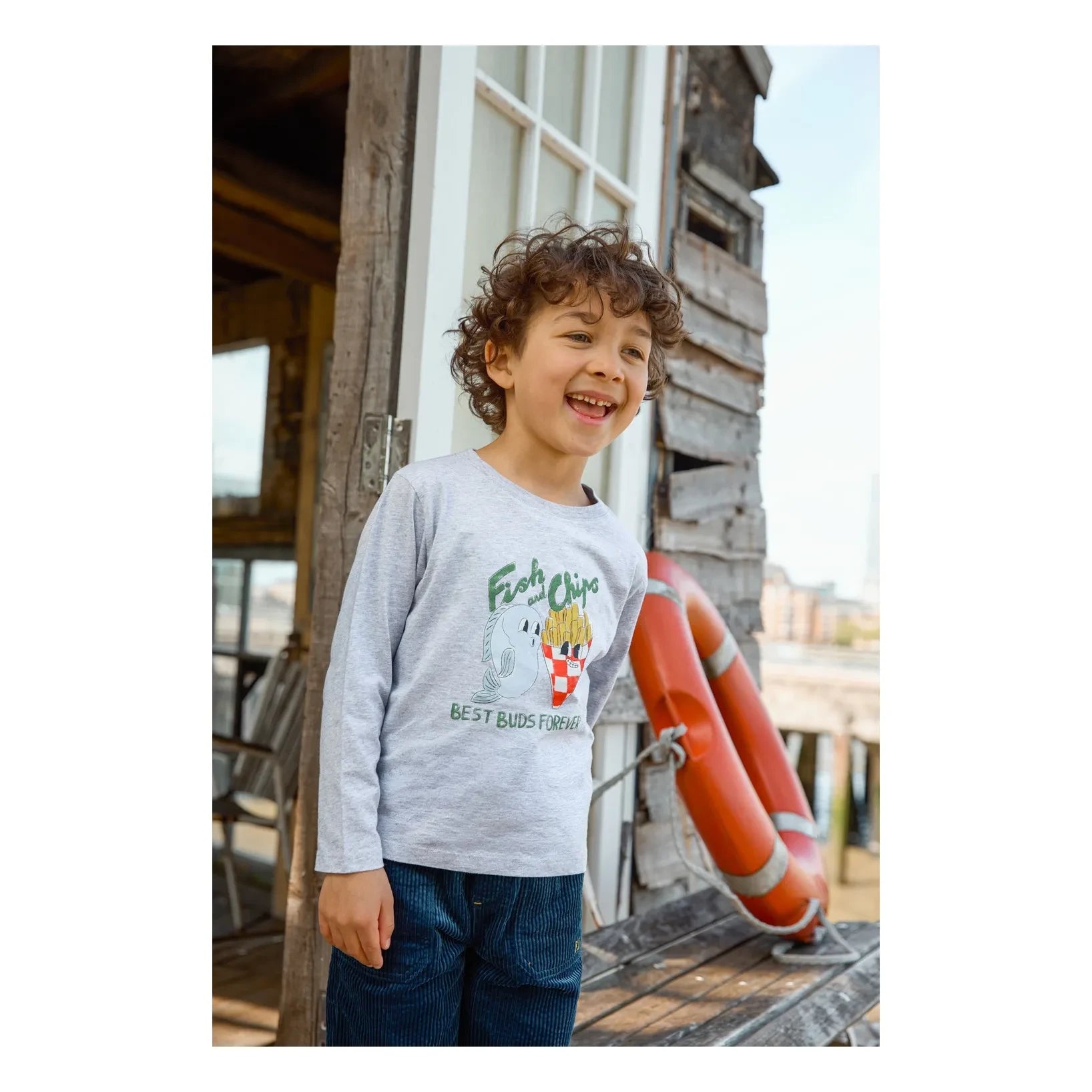 Bonton - Camiseta Taxo Fish & Chips | Gris jaspeado
