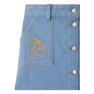 Bonpoint - Dexie Denim Organik Pamuk Etek | Gri Mavi