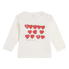 Stella McCartney Kids - Camiseta Corazones | Blanco Roto