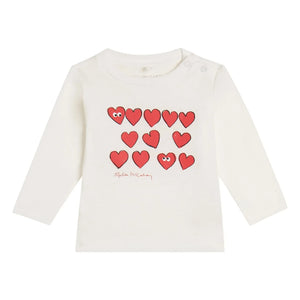 Stella McCartney Kids - Camiseta Corazones | Blanco Roto