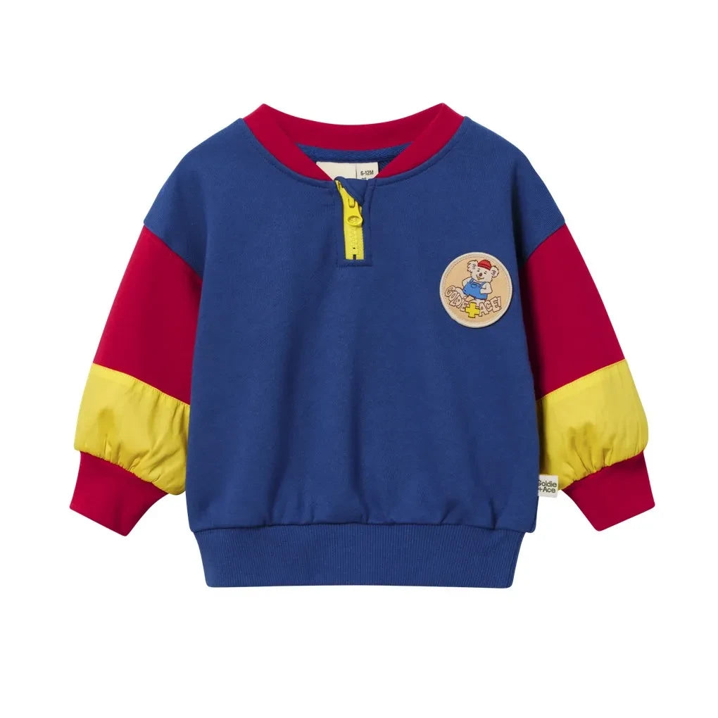 Goldie + Ace - Koala Renk Bloklu Sweatshirt | Mavi