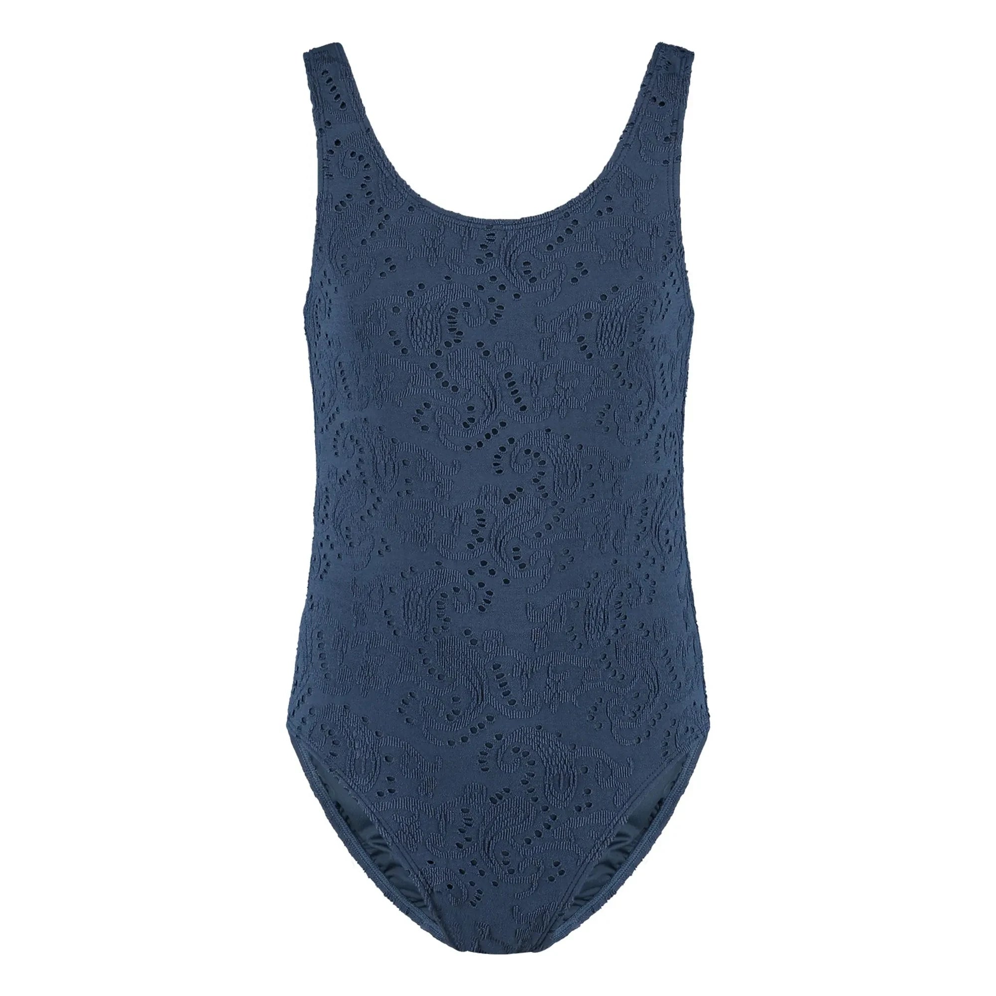 Beachlife - Traje de baño con bordado de fibra reciclada | Azul Noche