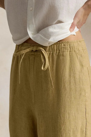 Pantalón de lino ancho de mujer Polo Ralph Lauren