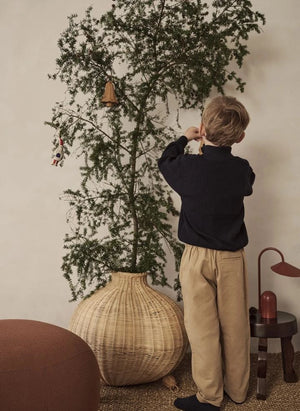 Ferm Living - Adornos navideños de ratán trenzado - Set de 3
