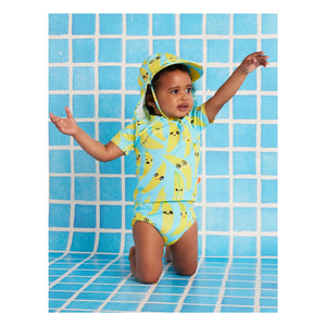 Halcyon Nights - Camiseta de baño anti-UV Banana de Fibras Recicladas | Turquesa