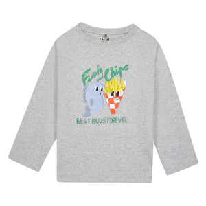Bonton - Taxo Fish & Chips Tişört | Heather gri
