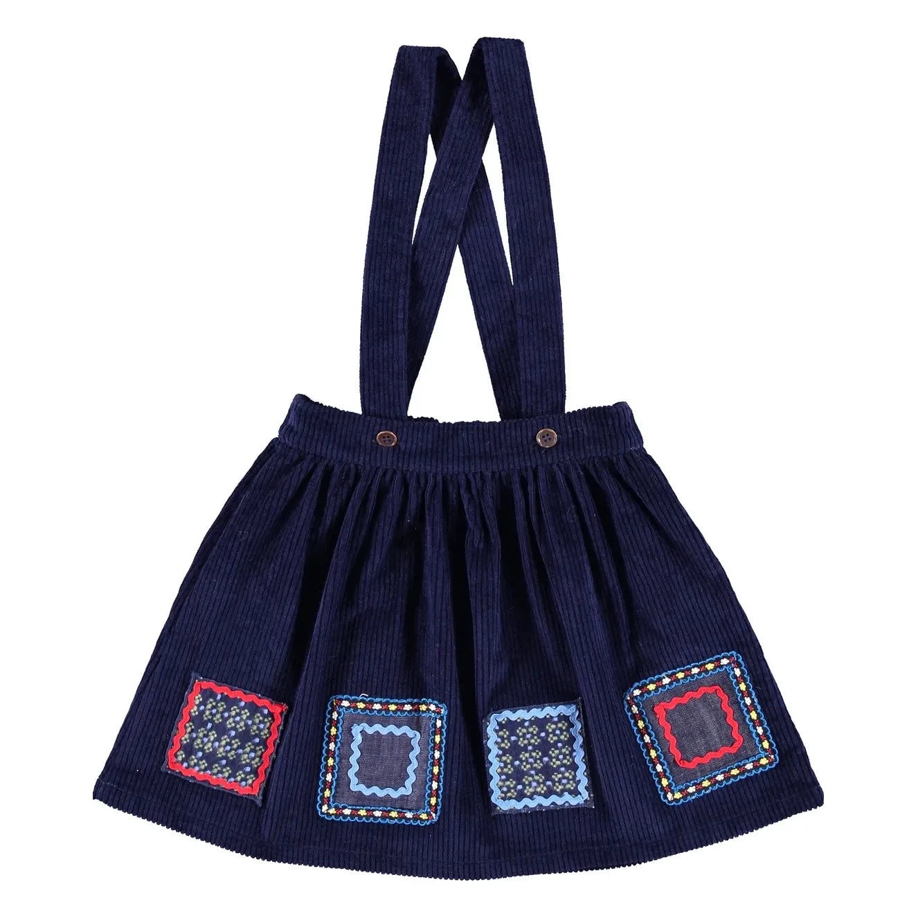 Bebe Organic - Falda Dulcie de terciopelo acanalado | Azul noche